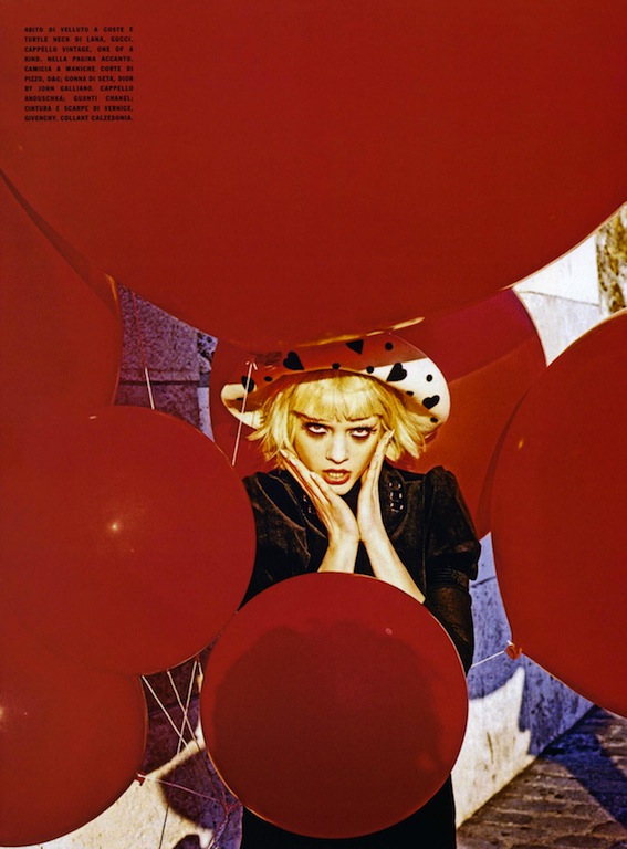 Pure Wonder Olya Ivanisevic red balloon Ellen von Unwerth Vogue Italia 5